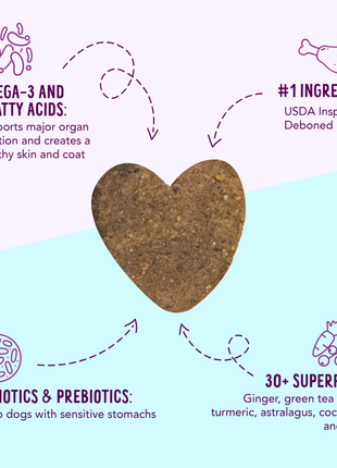 Crunchy Heart Shaped Small Treats - Buffalo