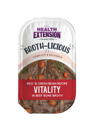 Broth-Licious Beef & Green Bean in Bone Broth -Vitality Recipe for Adult Dogs