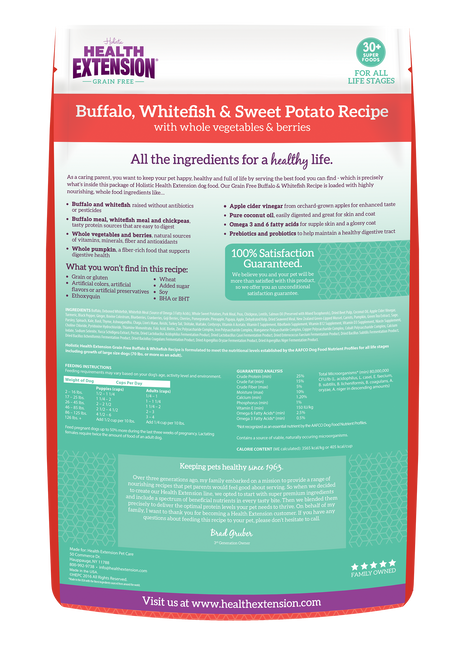 Grain Free Buffalo, Whitefish & Sweet Potato Recipe