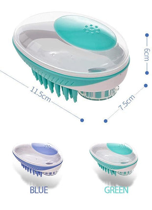 Pet Bath Brush 2-in-1 Pet Massage Comb Soft Silicone & Shampoo Dispenser
