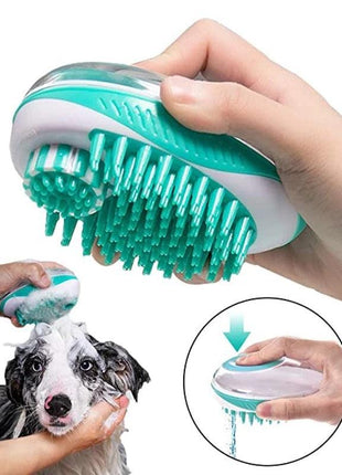 Pet Bath Brush 2-in-1 Pet Massage Comb Soft Silicone & Shampoo Dispenser