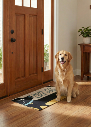 Hope You Like Dogs Entryway Indoor/Outdoor Rug | 34" x 20" | Slip-Resistant Backing