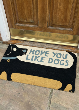 Hope You Like Dogs Entryway Indoor/Outdoor Rug | 34" x 20" | Slip-Resistant Backing - Pup List