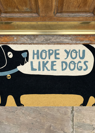 Hope You Like Dogs Entryway Indoor/Outdoor Rug | 34" x 20" | Slip-Resistant Backing - Pup List