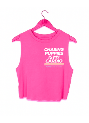 Chasing Puppies is My Cardio Crop Tank | Gift for Dog Moms | Made in USA