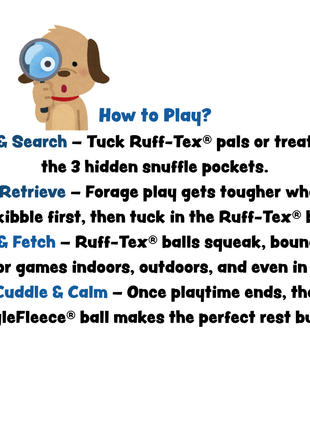 HuggleSnuffles™ SnuffleSphere™ Puzzle Ball - Pup List