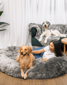 PupCloud™ Human-Size Dog Bed + Matching Waterproof Blanket Bundle - Charcoal Grey