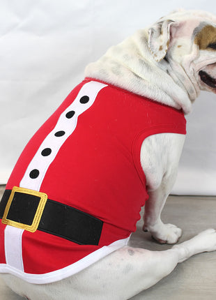 Parisian Pet 'Santa'Dog Shirt - Christmas Pet Apparel for Holiday Cheer, Red