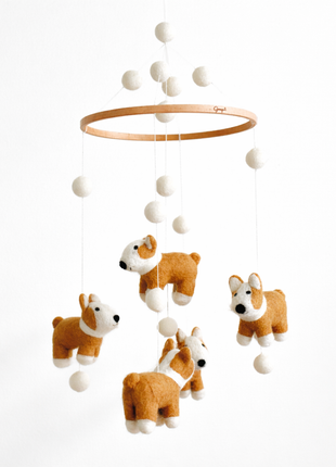 Felt Corgi Dog Baby Mobile - Pup List