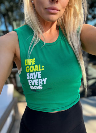 Life Goal: Save Every Dog Crop Tank | Gift For Dog Mom - Pup List