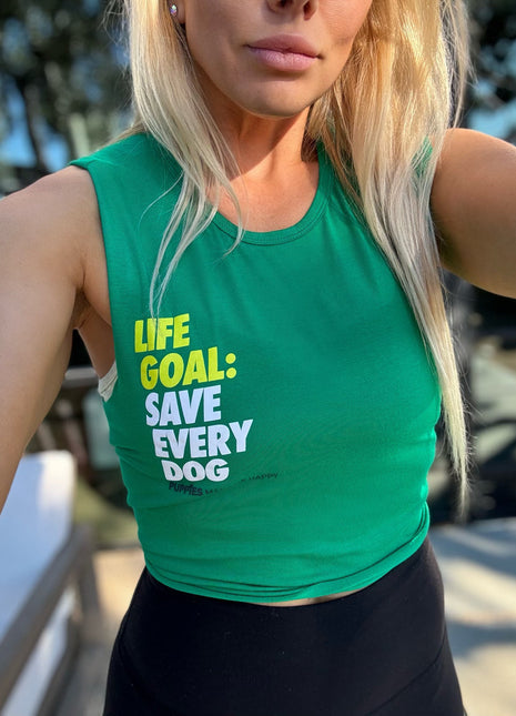 Life Goal: Save Every Dog Crop Tank | Gift For Dog Mom - Pup List