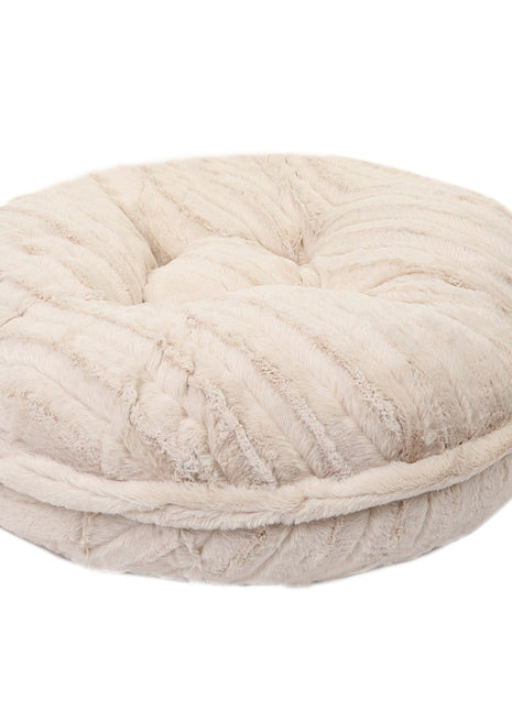 Cream Mink Bagel Bed