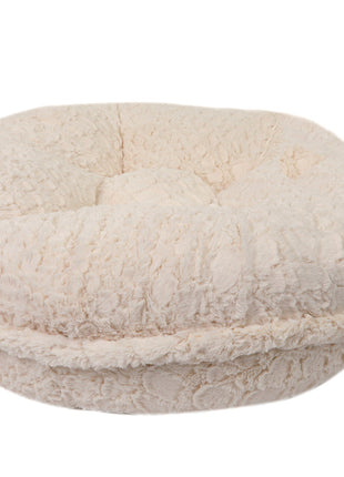 Cream Mink Bagel Bed