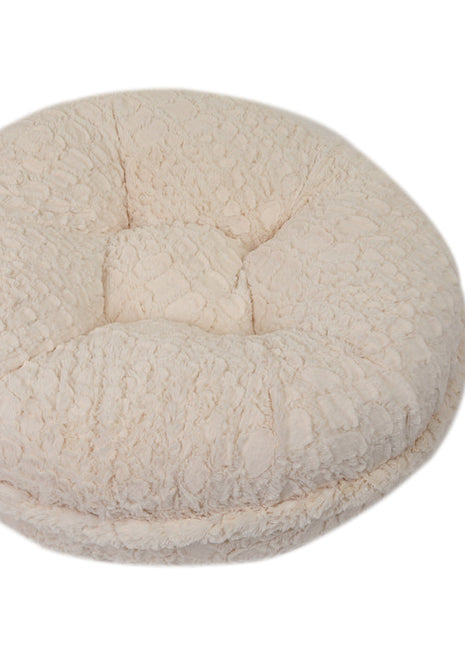 Cream Mink Bagel Bed