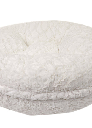 White Crocodile Mink Bagel Bed