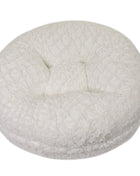 White Crocodile Mink Bagel Bed