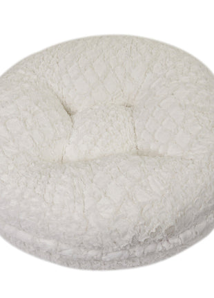 White Crocodile Mink Bagel Bed