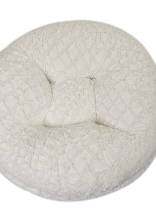 White Crocodile Mink Bagel Bed