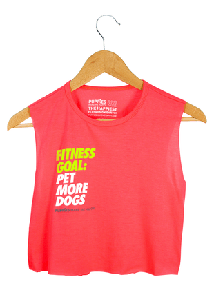 Fitness Goals: Pet More Dogs Crop Top | Gift for Dog Moms | Made in USA | 5 Colors