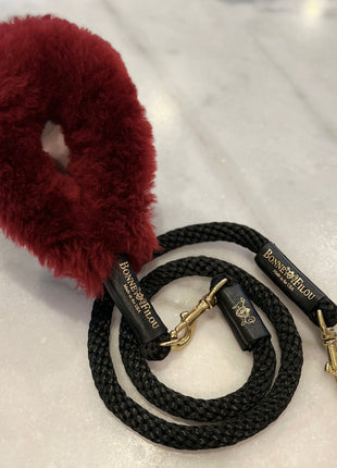 Bundle Shearling Fur Grip + Rope Leash for Dogs