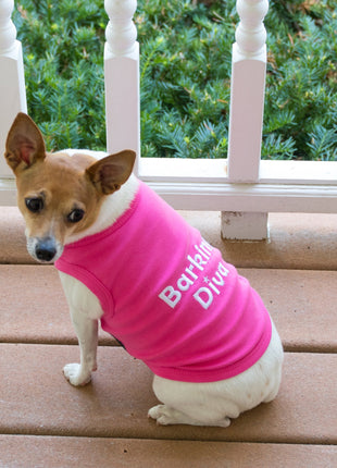 Parisian Pet 'Barking Diva' Dog Shirt – Cute Slogan Pet T-Shirt for Dogs & Cats, Pink
