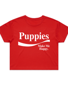 Enjoy Puppies Make Me Happy Crop Top | Gift for Dog Lovers