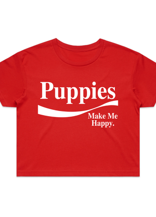 Enjoy Puppies Make Me Happy Crop Top | Gift for Dog Lovers