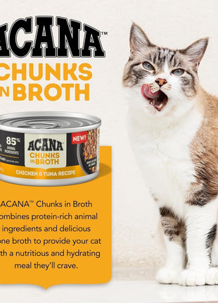 Acana Grain Free Chunks in Broth Chicken & Tuna Wet Cat Food (3oz)