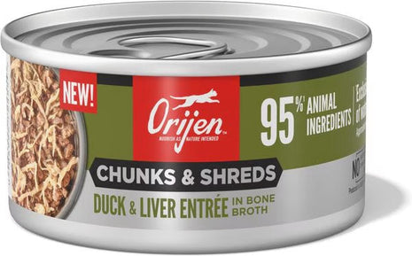 Orijen Grain Free Chunks & Shreds, Duck & Liver Wet Cat Food (3oz) - Pup List