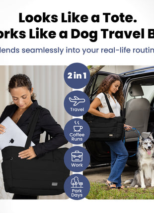 Puffer Dog Travel Bag for Dog Moms