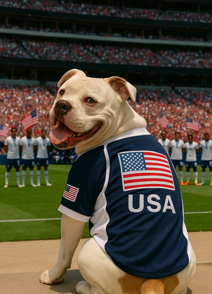 Parisian Pet 'Team USA' Dog & Cat Shirt – Embroidered USA Jersey, Perfect for Sports and Vacations – Red, White, and Blue - Pup List