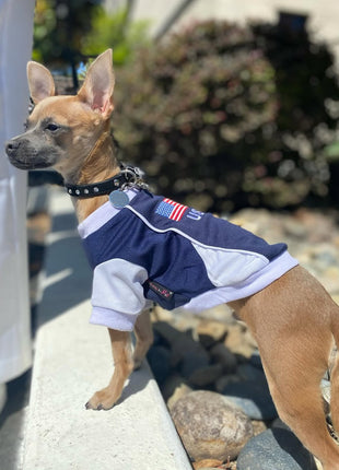 Parisian Pet 'Team USA' Dog & Cat Shirt – Embroidered USA Jersey, Perfect for Sports and Vacations – Red, White, and Blue - Pup List