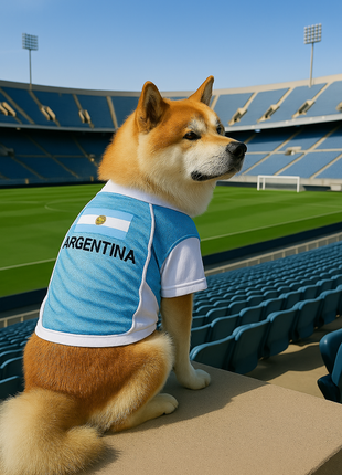 Parisian Pet 'Team Argentina' Jersey for Dogs & Cats – Perfect Soccer Fan Apparel, Blue and White