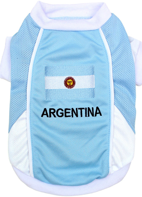 Parisian Pet 'Team Argentina' Jersey for Dogs & Cats – Perfect Soccer Fan Apparel, Blue and White