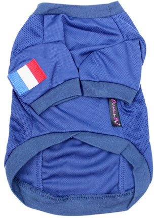 Parisian Pet 'Team France' Jersey - France National Team Pet Apparel, Dog Sports Jersey for Soccer Fans, World Cup Dog Shirt for Dogs & Cats, Blue - Pup List