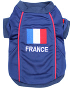 Parisian Pet 'Team France' Jersey - France National Team Pet Apparel, Dog Sports Jersey for Soccer Fans, World Cup Dog Shirt for Dogs & Cats, Blue - Pup List