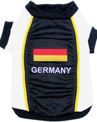 Parisian Pet 'Team Germany' - Jersey, Dog Sports Jersey for Soccer Fans, Germany Flag Dog Shirt for Dogs & Cats, Black