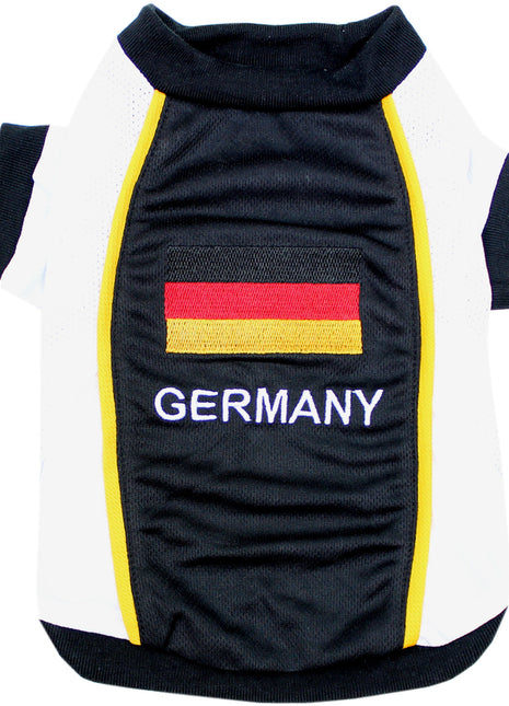 Parisian Pet 'Team Germany' - Jersey, Dog Sports Jersey for Soccer Fans, Germany Flag Dog Shirt for Dogs & Cats, Black