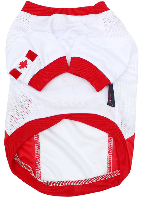 Parisian Pet 'Team Canada' Jersey for Dogs & Cats – Canada Flag-Inspired Pet Outfit, Soccer Fan Apparel for Dogs & Cats, Red and White Design