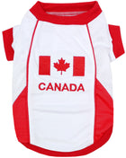 Parisian Pet 'Team Canada' Jersey for Dogs & Cats – Canada Flag-Inspired Pet Outfit, Soccer Fan Apparel for Dogs & Cats, Red and White Design