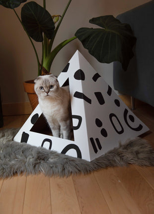'Doodle' Cardboard Cat Pyramid