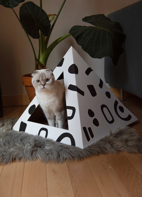 'Doodle' Cardboard Cat Pyramid