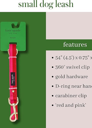 Kate Spade Red & Pink Colorblock Small Pet Leash