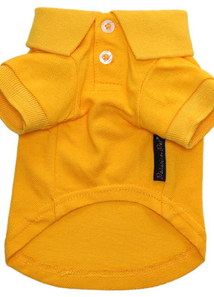 Parisian Pet 'Polo' Dog & Cat T-Shirt – Stylish Embroidered Pet Shirt, Comfortable & Lightweight – Yellow