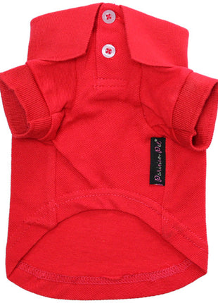 Parisian Pet 'Polo' Dog & Cat T-Shirt – Stylish Cotton, Comfortable & Lightweight Summer Shirt – Red-Valentine's Day
