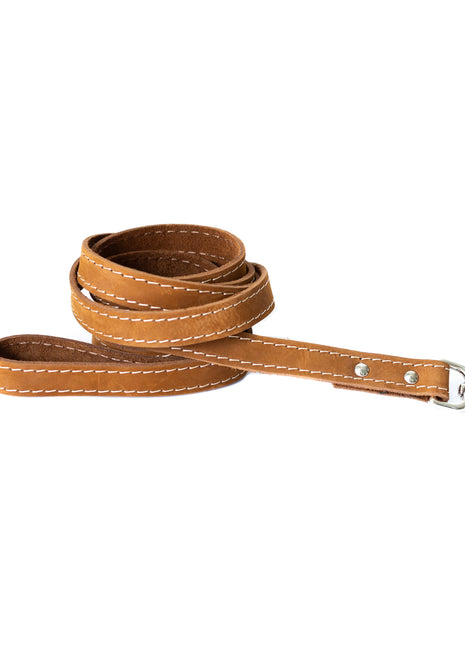 Traditional Earth Brown Leather Dog Leash