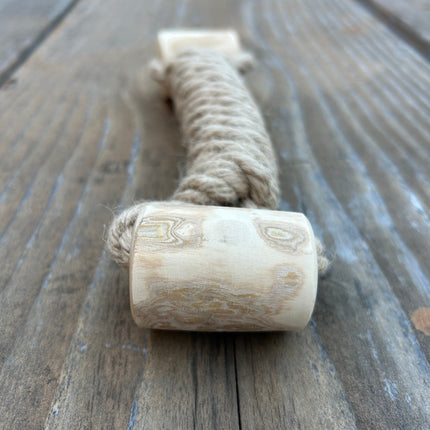 hemp rope + coffee wood toy