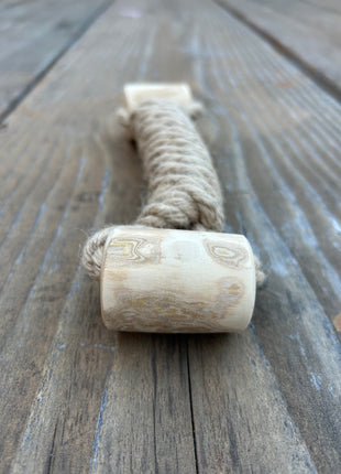 hemp rope + coffee wood toy