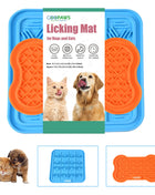 GOOPAWS Licking Mat 2 Pack, Orange & Blue