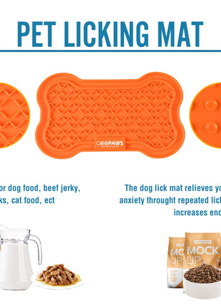 GOOPAWS Licking Mat 2 Pack, Orange & Blue